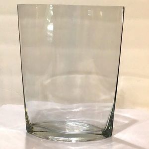 Art glass wedge shaped vase EUC